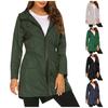 Women's Casual Outdoor Lightweight Raincoat Hooded Jacket Windbreaker