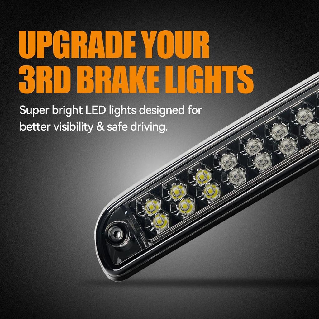 3Rd Third Brake Light LED For 1999-2016 Ford F250 F350 F450 F550 Super Duty, 1993-2011 Ford Ranger High Mount Rear Cab Brake Lights Assembly, 99-16