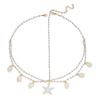 Ocean Style Imitation Pearl Anklet Bohemian Shell Anklet New Starfish Pendant Anklet  Jewelry