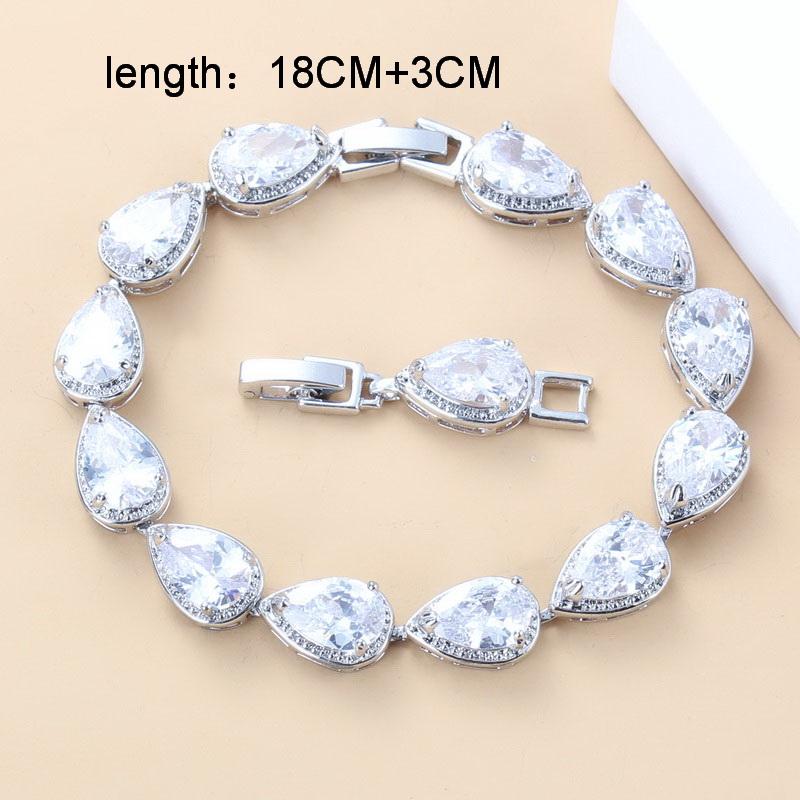 Water Drop Female Bracelet Bangle Natural Crystal Romantic Wedding 12-Colors Fine Jewelry For Women Gift