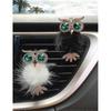 Bling Auto Lüftungsschlitz Clip Anhänger Eule 2 Stück, Auto Lüftungsschlitz Lufterfrischer, Mode Auto Ätherisches Öl Diffusor, Auto Innenraum Dekor Anhänger, Bling Auto Zubehör