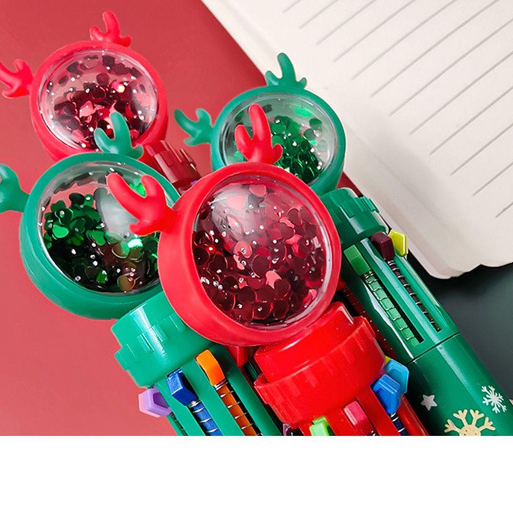 Elementary School Elk Merry Christmas Ten Color Pen Christmas Ballpoint Pen Stationery Santa Claus