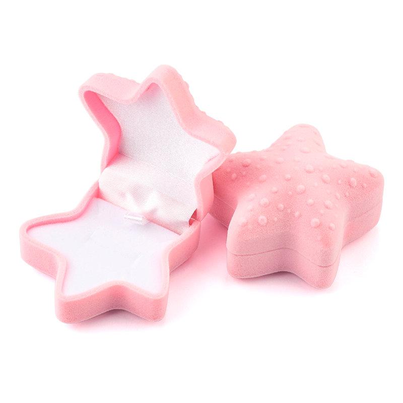1 Piece Lovely starfish Velvet Jewelry Box Wedding Engagement Ring Box Display Gift Box Holder for Earrings Necklace Bracelet