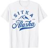 Vintage Sitka Alaska AK Mountains Family Vacation Souvenir T-Shirt