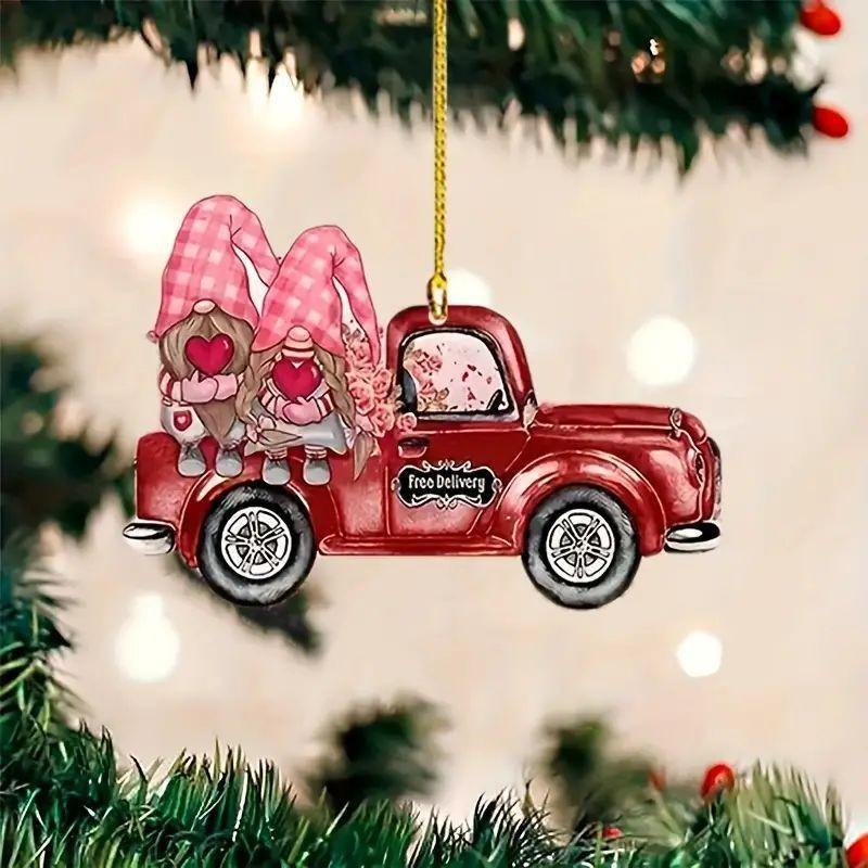 Cartoon Acrylic Delightful Gnome Hanging Ornament For Cheerful Car Decor Interior