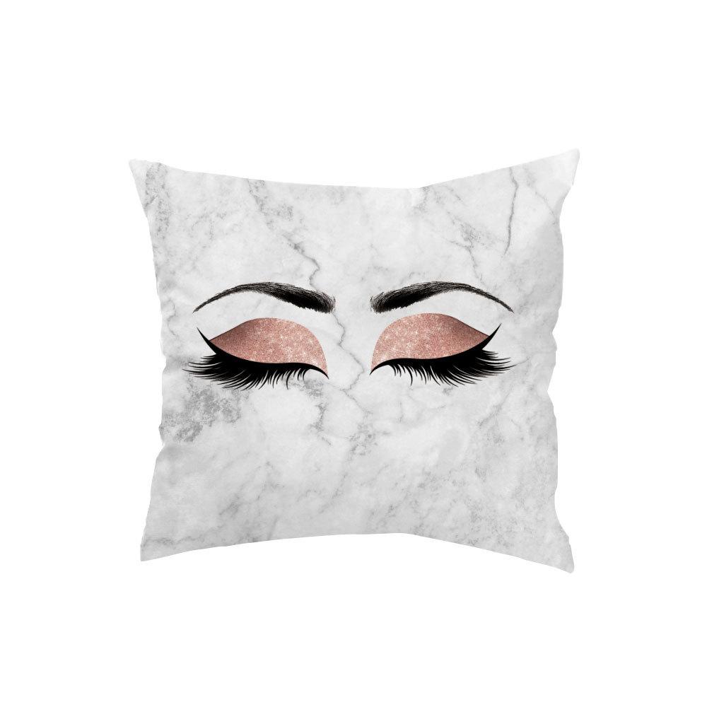 Marble Bright Diamond Eyes Eyelash Pillow Case Sofa Cushion Manicure Decoration Pillow