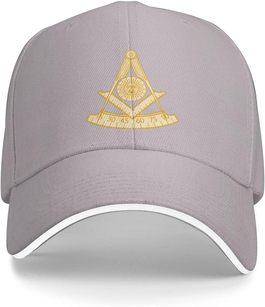 Freemasonry Past Master Jewel Masonic Square Compass Baseball Cap Adjustable Golf Hat Summer Sun Design Casual Dad Hat