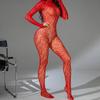 Red Sexy Lingerie Mesh Sexy Pajamas Long-sleeved Halter Jacquard One-piece Tights