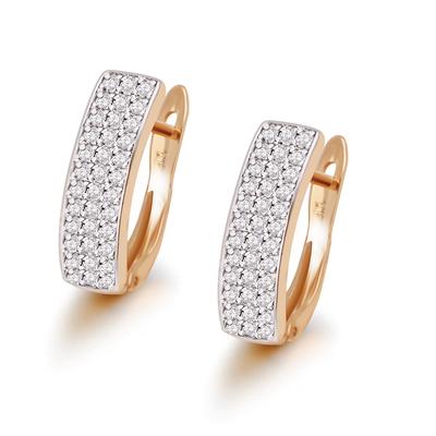 Boucles d'oreilles créoles en Zircon pour femmes, mélange de couleur or, bijoux à la mode 18 k