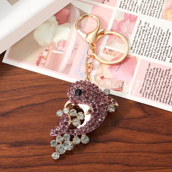 Rhinestone Dolphin Keychain Sparkling Sea Animal Car Key Ring Holder Backpack Purse Handbag Charm Christmas Birthday Gifts for Dolphin Lovers