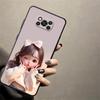 מארז ל-Xiaomi Poco X3 X4 X5 X7 Pro C61 M3 M4 M7 Pro C50 F3 C40 C71 F1 M5 C75 כיסוי טלפון שחור רך דוגמת ילדה מצוירת