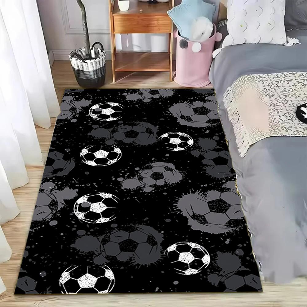 

3D Ball Soccer Theme Carpet Living Room Floor Mat Kids Play Area Rug Teen Room Decor Rug Indoor Entrance Door Mat 50X80CM