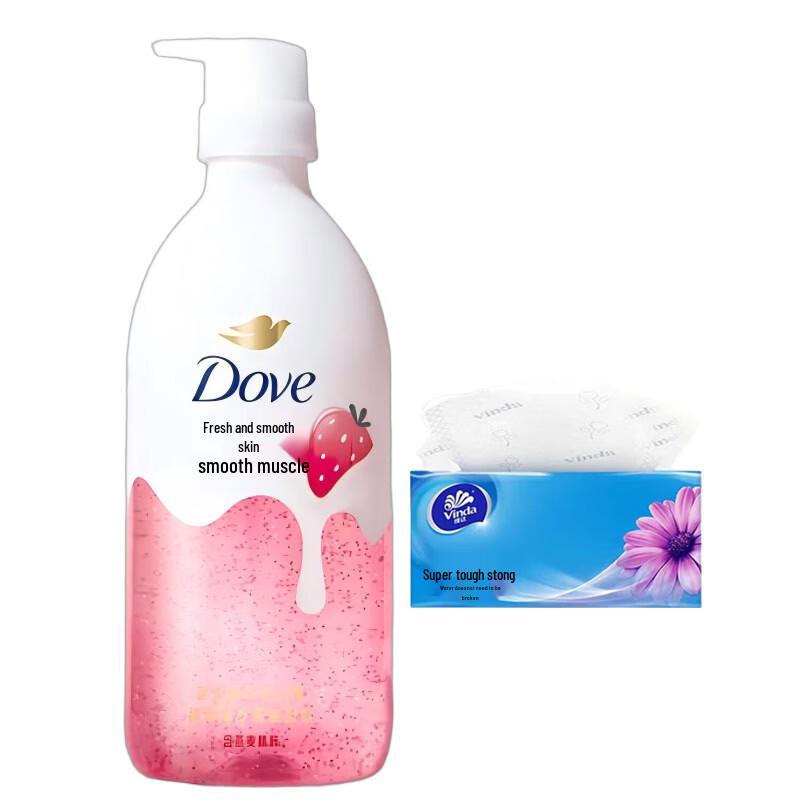 Dove Essence Shower Gel with Sweet Strawberry & Oat Milk Scent