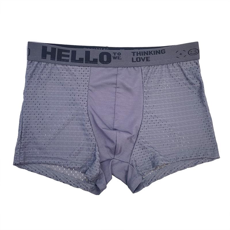 Men's Summer Mesh Transparent Ice Silk Boxer Briefs - Breathable & Sexy