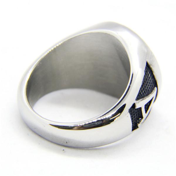 Size 7-14 Cool 316L Stainless Steel Fashion Jewelry Cross Ace Ring Vintage Man's Ladies Cross Ring