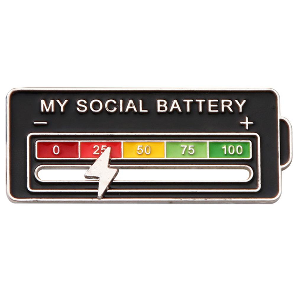 Emotions Enamel Pins Brooches My Social Battery Mood Tracker Metal Brooch Badges Fashion Jewelry Accessorie Gift Trendy Lapel