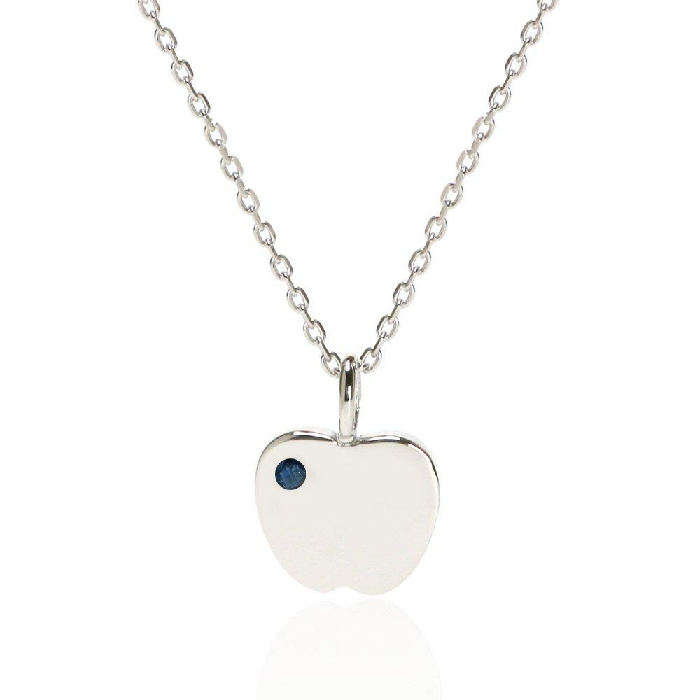 

Cloud-jewelry Apple & Sapphire Necklace, Sterling Silver 925, September Birthstone [Comes with Wooden Gift Box] PLN-4s