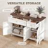 Modern Sideboard with 3 Doors, 2 Drawers and Adjustable Shelves, White