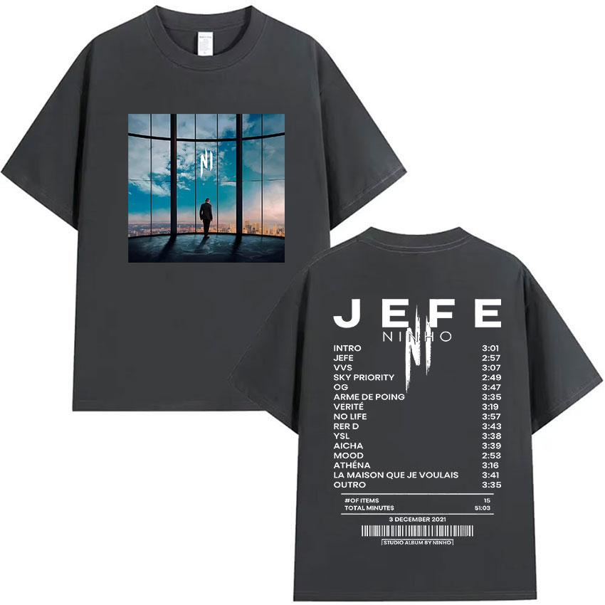 

Rapper Ninho Jefe Album Graphic Tshirt Unisexs Clothing Rock Gothic Pop Music Short Sleeve T Shirt Fashion Oversized Tshirts S