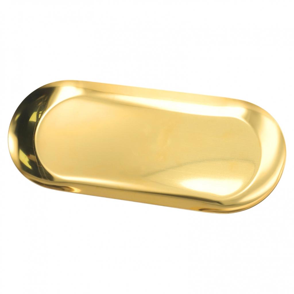 Practical Oval Stainless Steel Tray for Tea Set and Jewelry Display