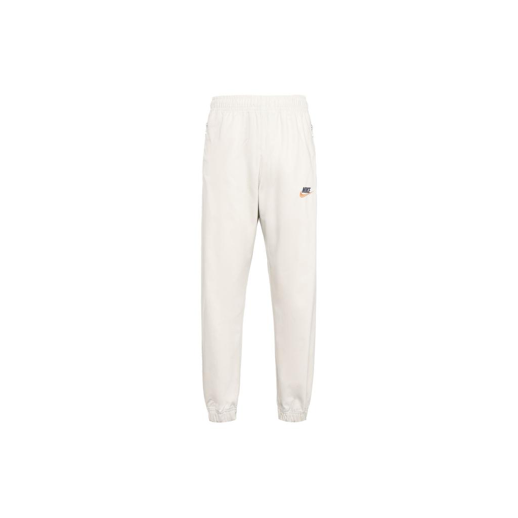 Nike Woven Logo Print Sports Pants Men Bottoms White DR7832-072