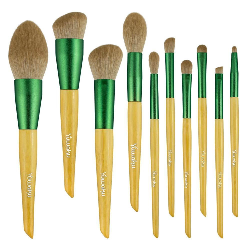 

Высококачественный набор кистей для макияжа из 10 предметов, кисть для теней, кисть для тонального крема, мягкая кисть для пудры с волоконной щетиной, кисть для контурирования румян.