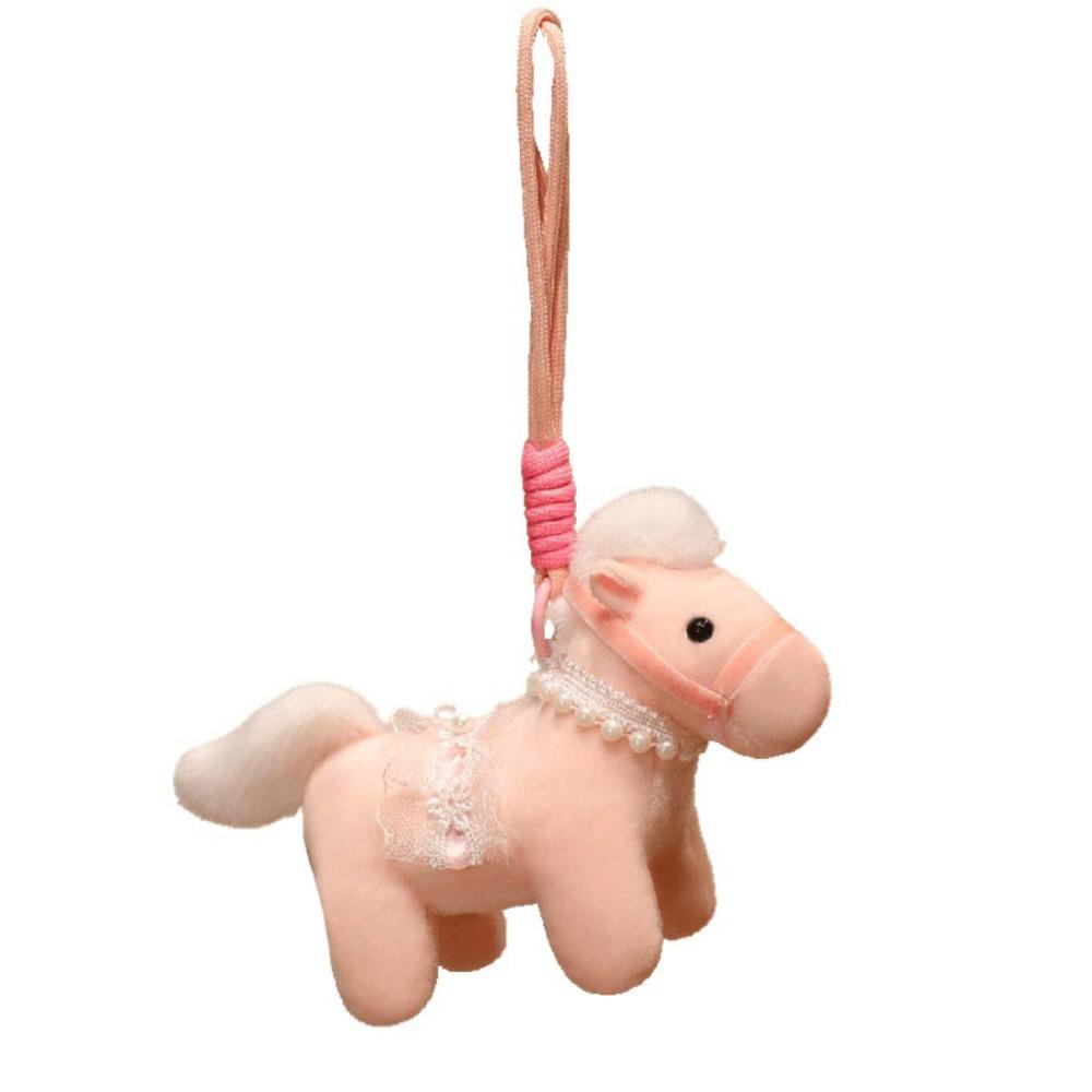 Creative Plush Pony Keychain Mascot Doll New Year Horse Hanging Funny Pony Key Ring Bag Key Decor