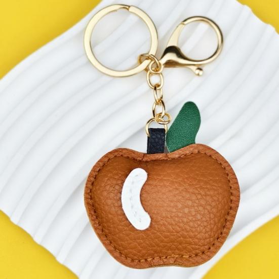 Apples Keychain Pendant Cute Apple-Shaped Leather Keychain Charm Colorful Fruit Bag And Car Pendant Soft Versatile Purse Charm for Women Tote Bags