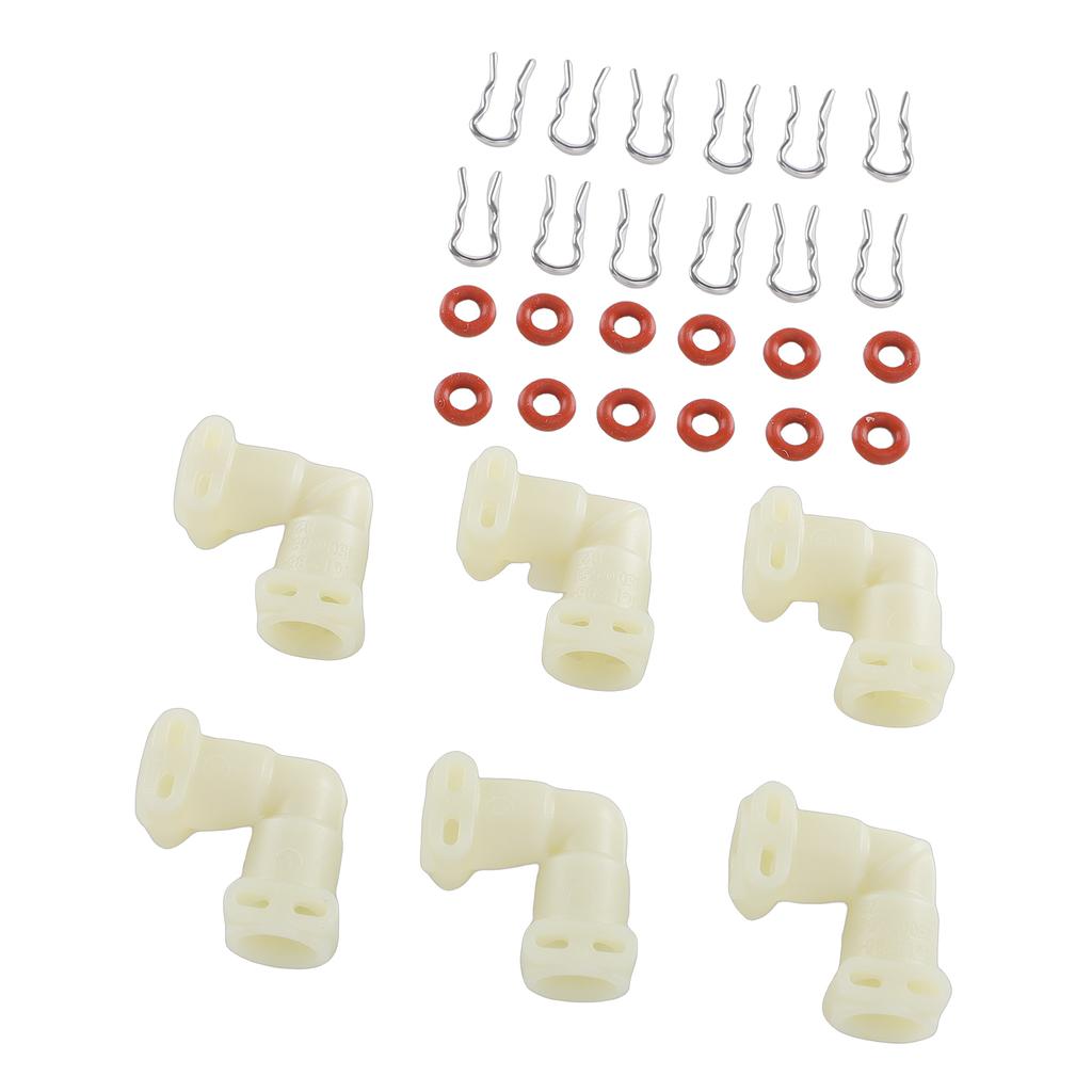 6 pièces Raccord de fluide en forme de L de remplacement pour machine à café Jura Accessoires de raccordement de ligne d'eau Avec joints toriques Colliers de serrage