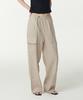 MUSINSA STANDARD WOMAN Women'S Linen Blend Wide Cargo Elastic Pants [Light Beige]