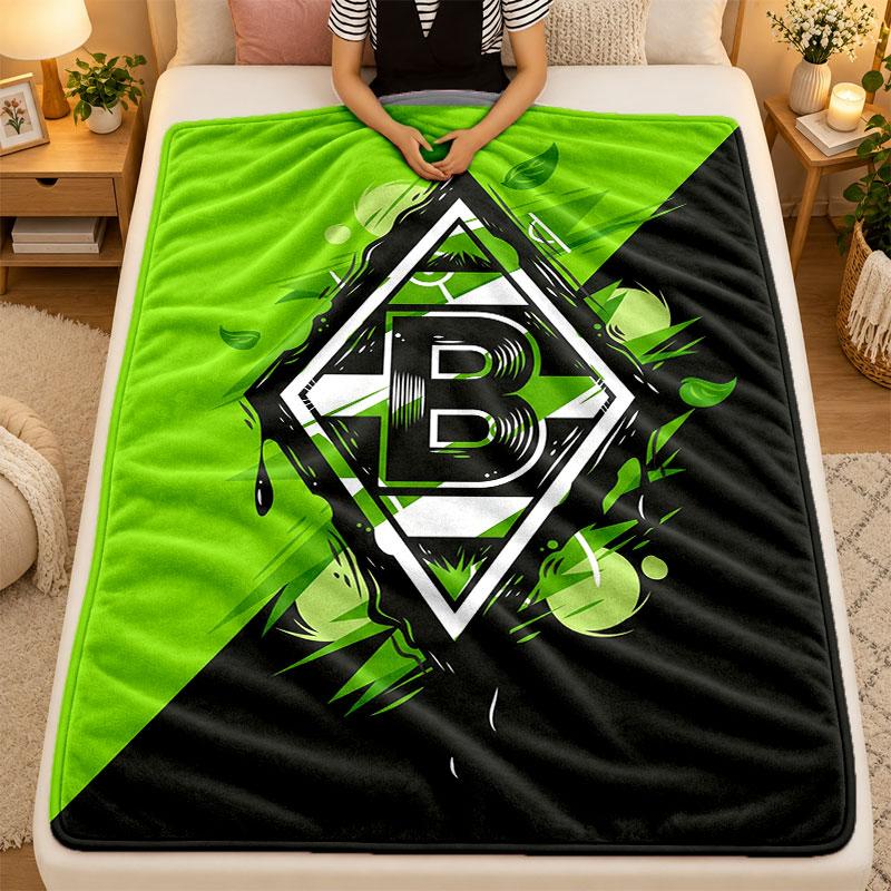 Flannel BlanketBorussia Mönchengladbach Warm Soft Throw Blanket for Indoor Sofa Bed Living Room Use