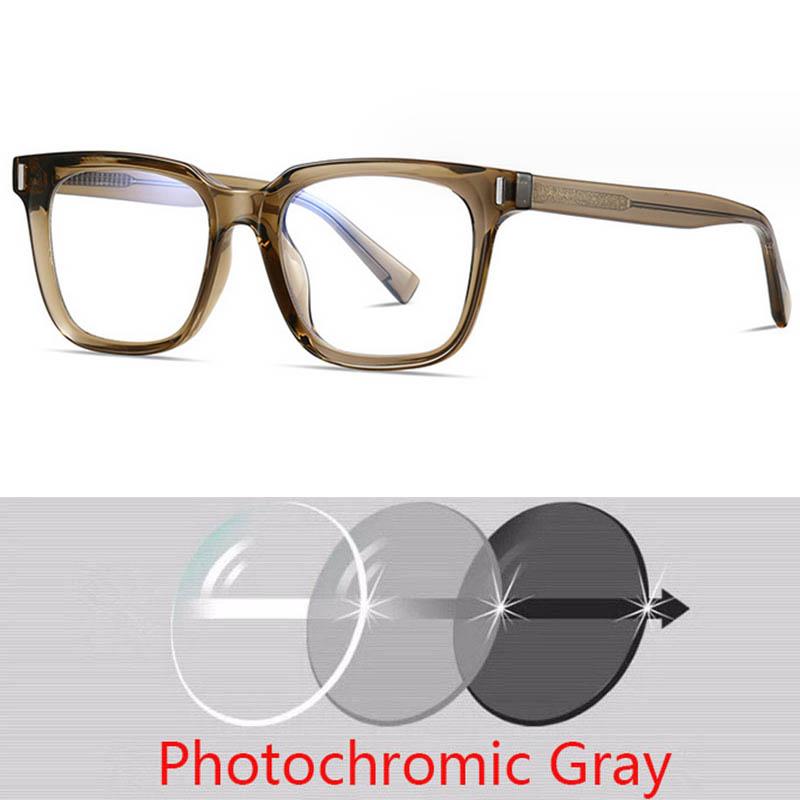 Square Photochromic Glasses Men Women Myopia Eyeglasses Students Short Sight Eyewear 0 -0.5 -1 -1.25 -1.5 -1.75 -2.0 To -6