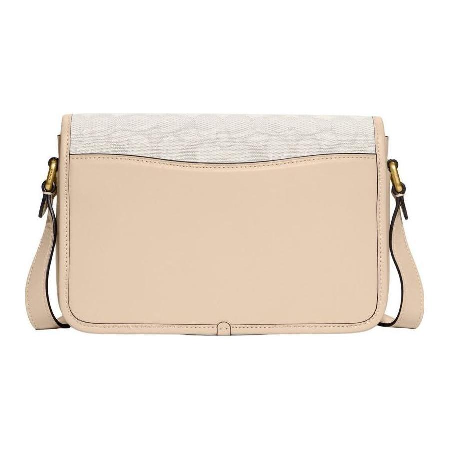 

New COACH Studio Cow Leather With Textile Envelope Bag Crossbody Bag Shoulder Bag Women s Ivory White With Beige CJ249-B4UDK 48.3*31.8*20.3CM