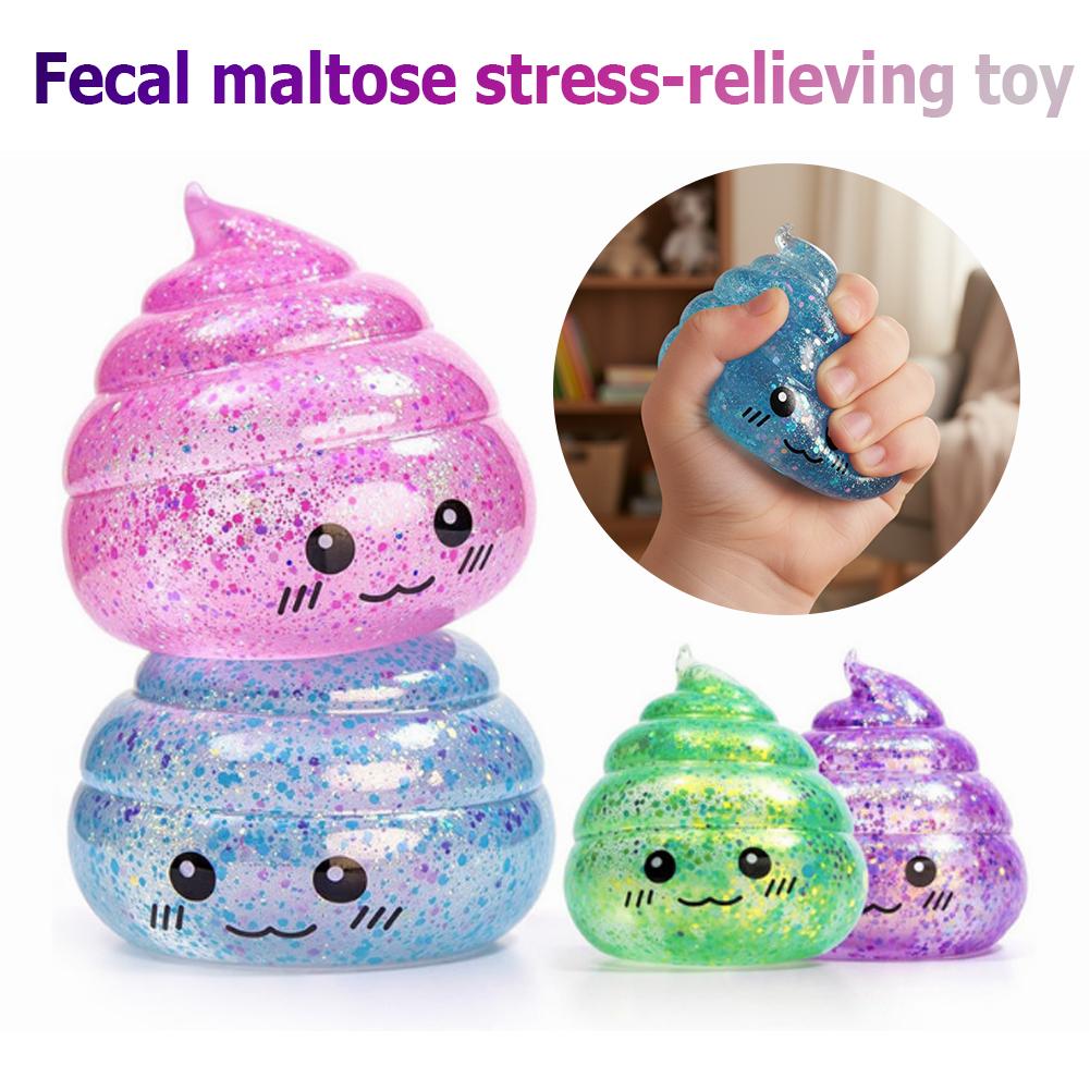 Funny Glitter Poo Stress Ball Toy For Kids Adults, Squeeze Fidget Prank Toy April Fool'S Day Gift, Sensory Stress Relief