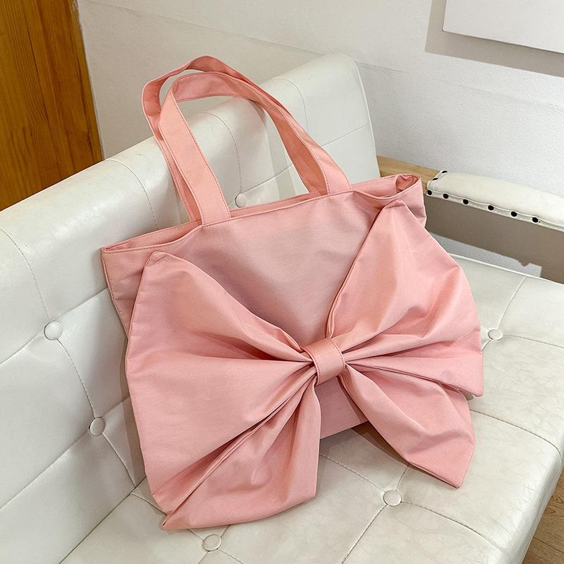 Large Capacity Portable Bow Women's Bag Shoulder Tote Bag Student Class Niche Versatile Street Armpit Bag