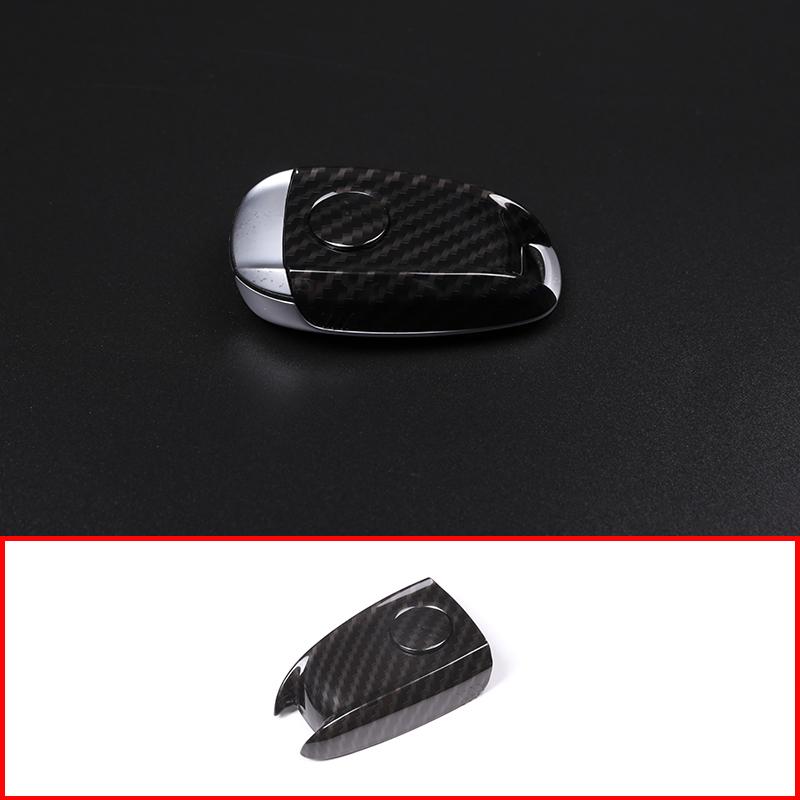 Carbon Fiber Style ABS Plastic Key Shell Cover Trim For Alfa Romeo Giulia Stelvio 2017 2018   Car Accessories Parts