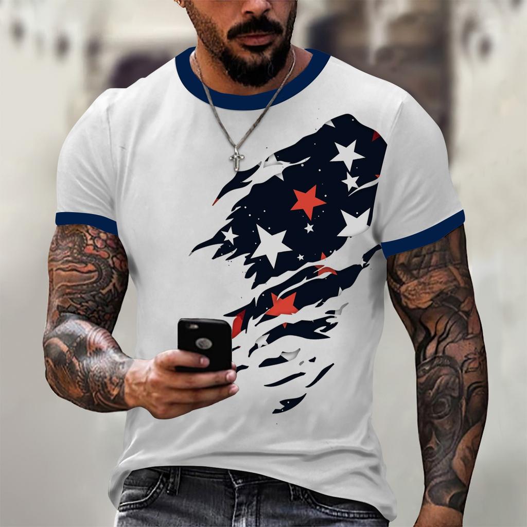 Modisches Herren-T-Shirt, lässige Straßenkleidung mit kurzen Ärmeln