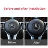 Carbon Fiber Car Steering Wheel Cover Stickers Auto Decorative Decals for Mercedes Benz New B/C/E Class A Class C200L GLC GLK RA8