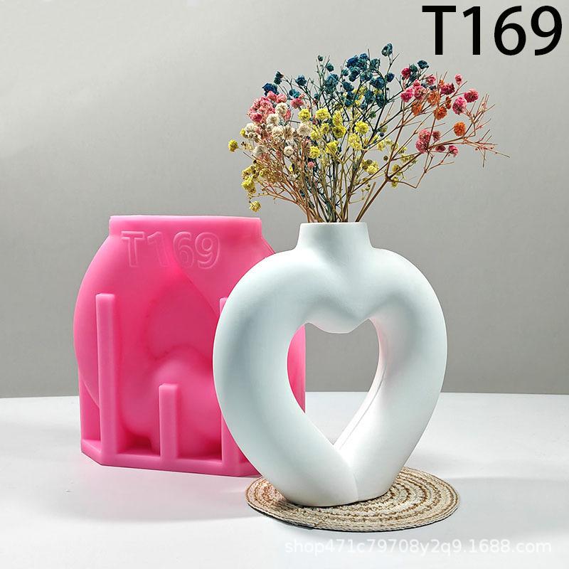 Hollow heart flower vase resin silicone mold heart-shaped vase concrete mould Valentine's Day gift Love flower pot gypsum molds