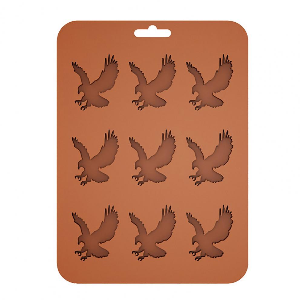 

9Cavity Silicone Eagle Ice Tray Chocolate Biscuit Mold DIY Creative Animal Shape Ice Cube Maker Cookie Baking For Kitchen Baking коричневый