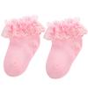 Newborn Baby Girl Solid Color Breathable Cotton Elastic Princess Lace Socks