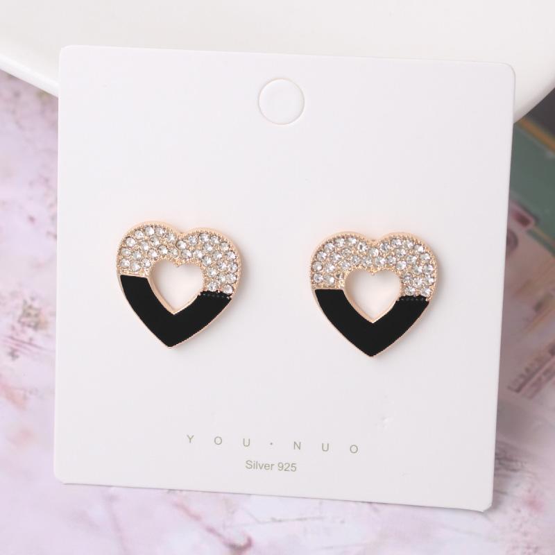 Korean Heart Hanging Earrings White Enamel Imitation Pearl Elegant Trendy Red Pink Acrylic Heart Dangle Earrings