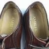 AMBLER Vintage Full Brogue Wingtip Business Shoes Brown Size 7.5 (25.5) All Leather Men's