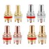 2Pcs RCA Connector Female Speaker Terminals Gold/Rhodium Plated Copper Socket Chassis CMC Connectors Audio Jack Adapter Plug
