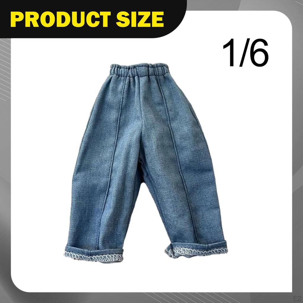 1/6 Scale Miniature Doll Trousers, Jeans, Action Figure Clothes, Male, Wide Leg, Soft, Comfortable ,