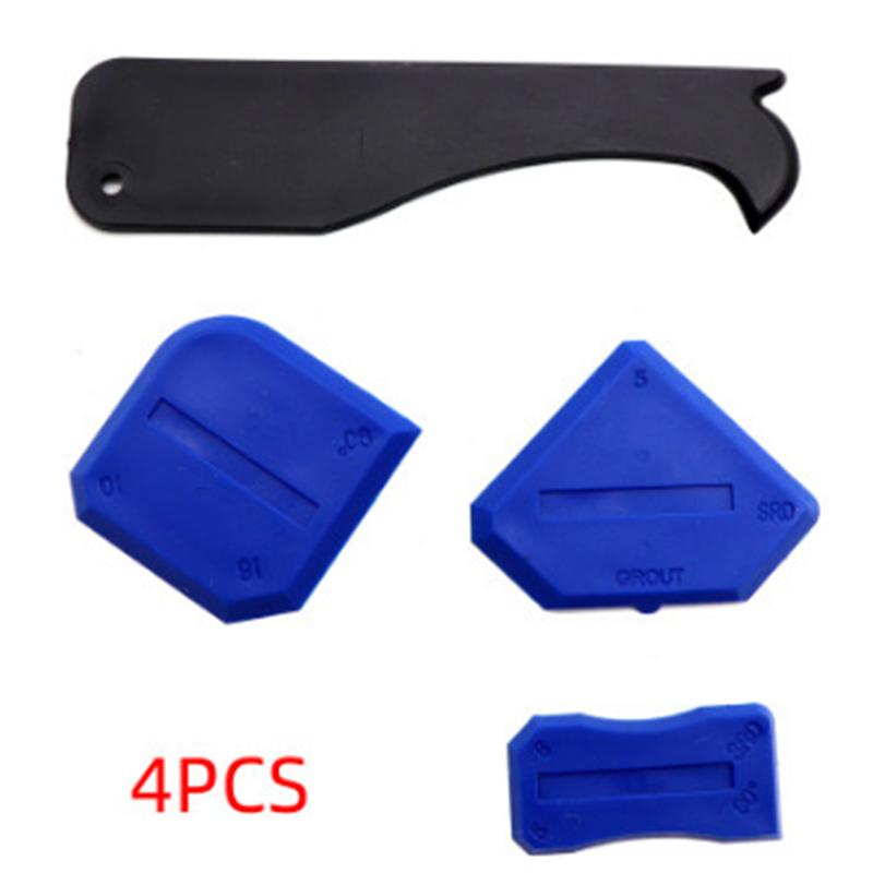 Silicone Scraper Squeegee Glue Remover Knife Caulking Angle Beauty Crack Trowel Tool Grout Scraper Kit With 5Pcs Scraper Head