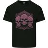 3 Ornate Pink Skulls Gothic Goth Unisexs Light Cotton TShirt