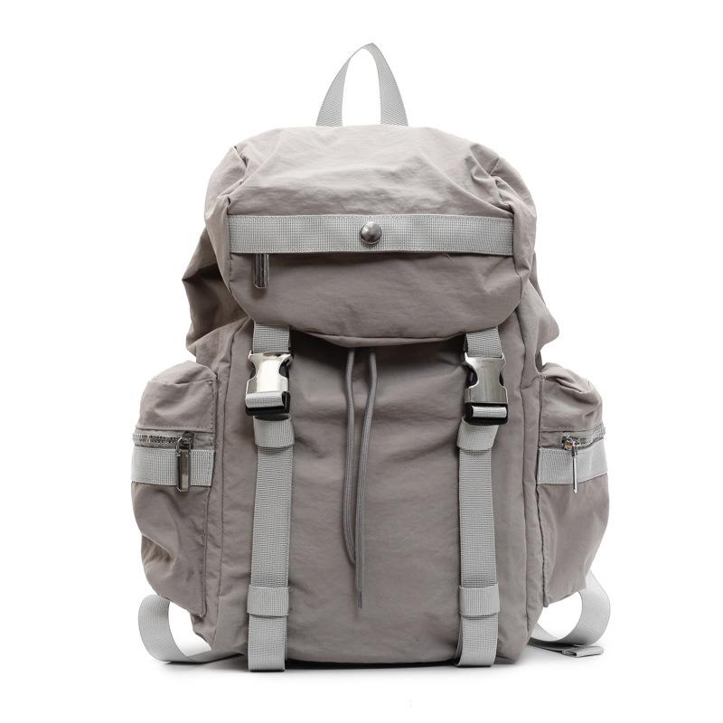 

Lightweight and Large-capacity Backpack, Unisex Solid-color Cap Backpack, Schoolbag, Large-capacity Travel Bag серый