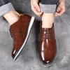 Men's Casual Leather Shoes British Style Business Dress Shoe Fashion Social Party Shoes Lace Up Oxford Shoe Large Size Man Shoes