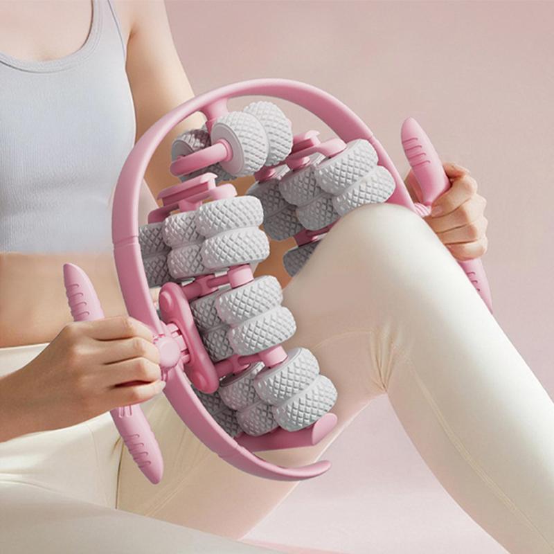Massage Roller with Dual Row Nodes Slimming Massager for Leg Waist Arm Buttocks Muscle Relaxation Pain Relief Home Spa Use